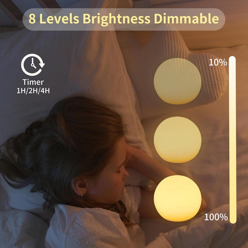 RKDTX ضوء كرة LED، ضوء كروي بدون سلك بحجم 4 بوصات مع جهاز تحكم عن بعد، 16 لون متغير لضوء الليل للأطفال، مصباح مزاجي قابل لإعادة الشحن، مقاوم للماء IP68 للاستخدام في المنزل، الحفلات، حمام السباحة، زينة عيد الميلاد - Image 4